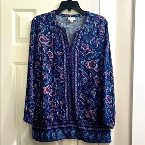 Paisley Print Blue Women's Tunic
